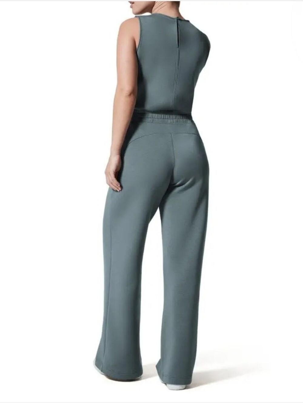 Spank Women's AirEssentials Sleeveless Drawstring Wide Leg Jumpsuit Haze Grey S - Picture 2 of 6